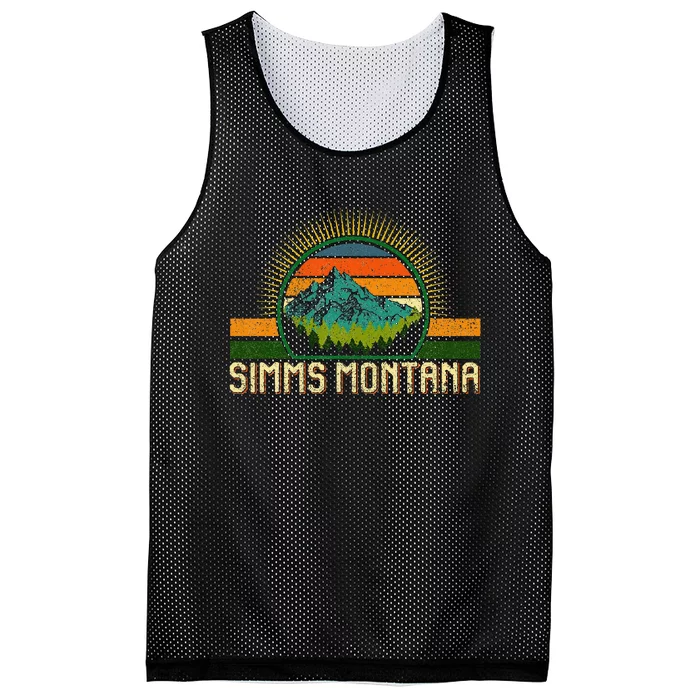 Retro Simms Montana National Park Moutains Camping Hiking Mesh Reversible Basketball Jersey Tank