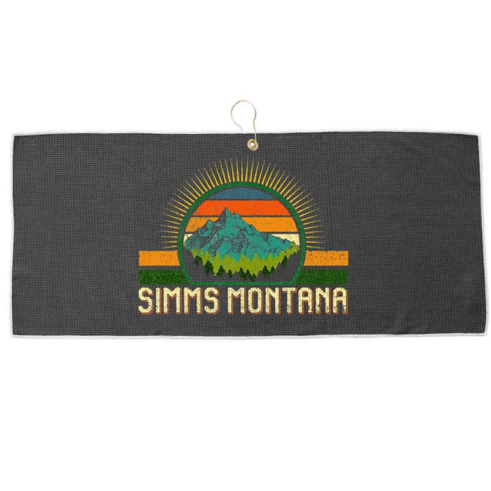 Retro Simms Montana National Park Moutains Camping Hiking Large Microfiber Waffle Golf Towel