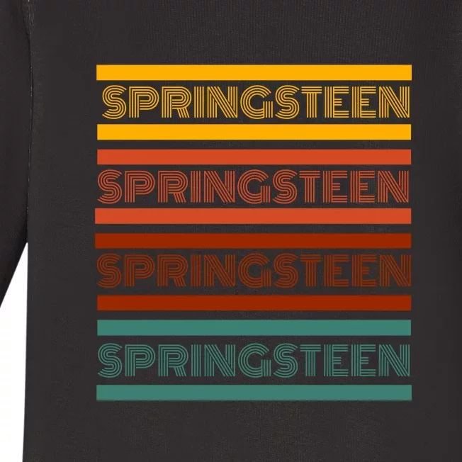 Retro Springsteen Music Baby Long Sleeve Bodysuit