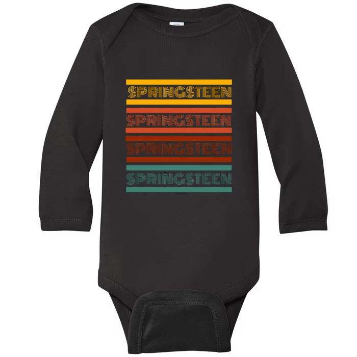 Retro Springsteen Music Baby Long Sleeve Bodysuit