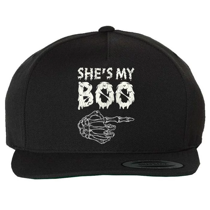 Retro She My Boo Couples Halloween For Her Matching Costume Gift Wool Snapback Cap