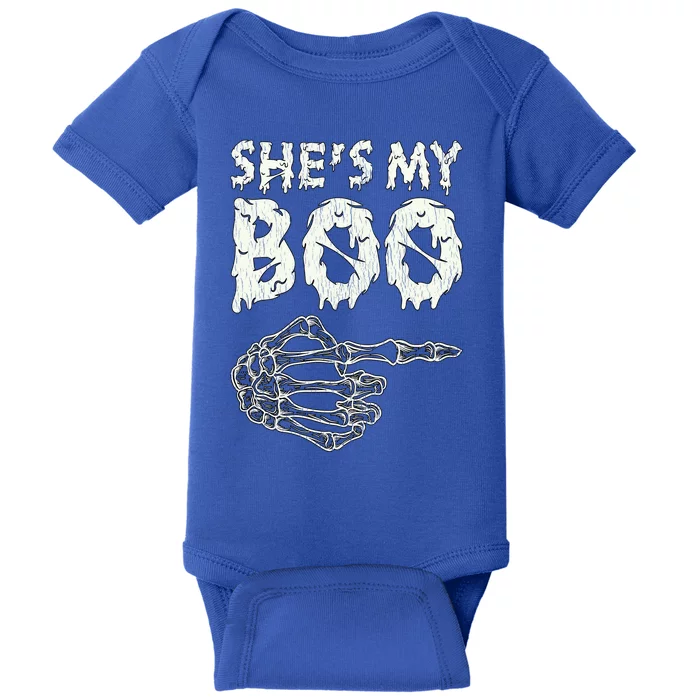 Retro She My Boo Couples Halloween For Her Matching Costume Gift Baby Bodysuit