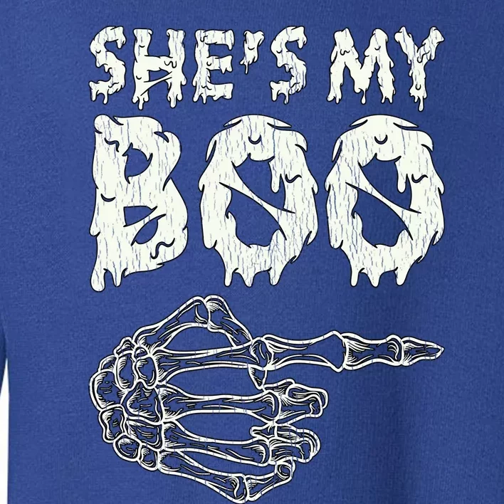 Retro She My Boo Couples Halloween For Her Matching Costume Gift Toddler Sweatshirt