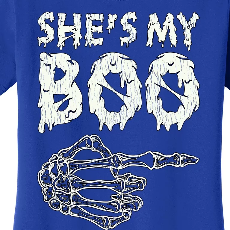 Retro She My Boo Couples Halloween For Her Matching Costume Gift Women's T-Shirt