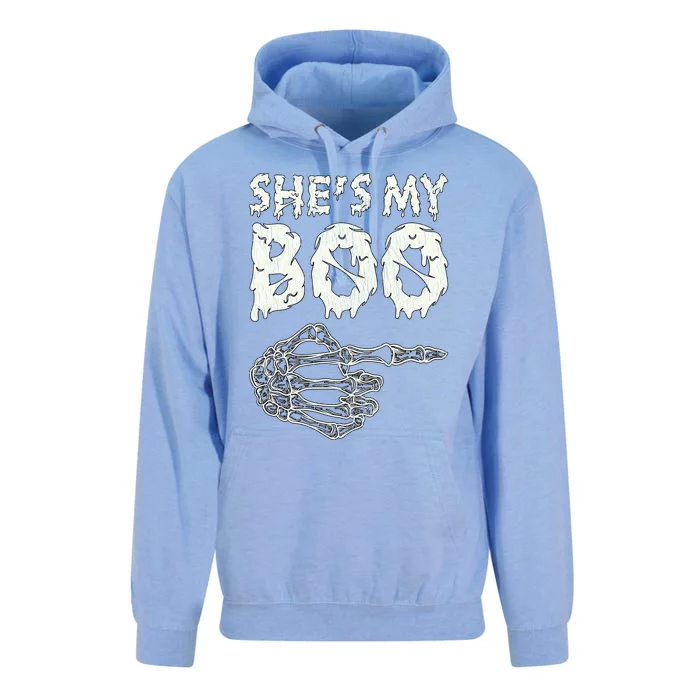 Retro She My Boo Couples Halloween For Her Matching Costume Gift Unisex Surf Hoodie