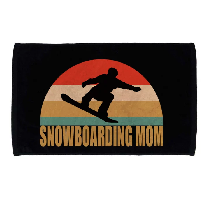 Retro Snowboarding Mom Vintage Snowboarder Gift Cool Gift Microfiber Hand Towel