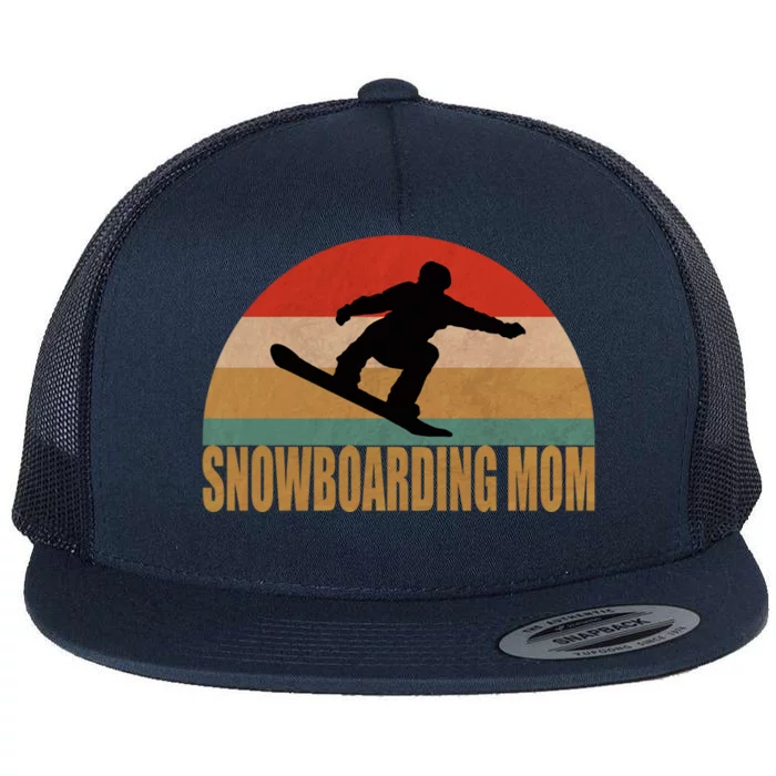 Retro Snowboarding Mom Vintage Snowboarder Gift Cool Gift Flat Bill Trucker Hat