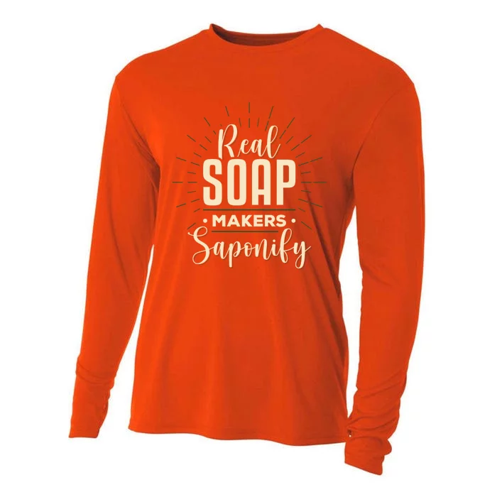 Real Soap Makers Saponify Soap Making Soapmaker Gift Cooling Performance Long Sleeve Crew