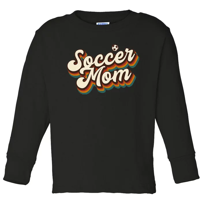 Retro Soccer Mom Graphic - Soccer Mom Toddler Long Sleeve Shirt