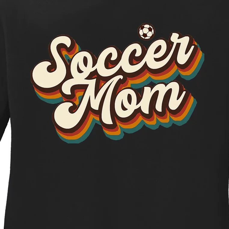 Retro Soccer Mom Graphic - Soccer Mom Ladies Long Sleeve Shirt