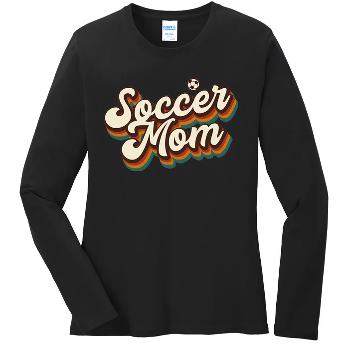 Retro Soccer Mom Graphic - Soccer Mom Ladies Long Sleeve Shirt