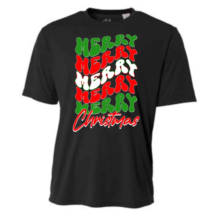 Retro Style Merry Christmas Cooling Performance Crew T-Shirt