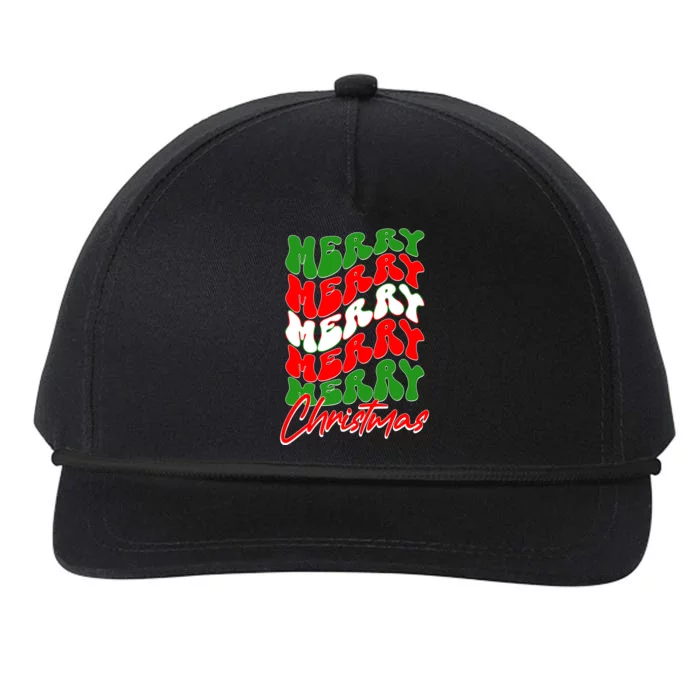 Retro Style Merry Christmas Snapback Five-Panel Rope Hat