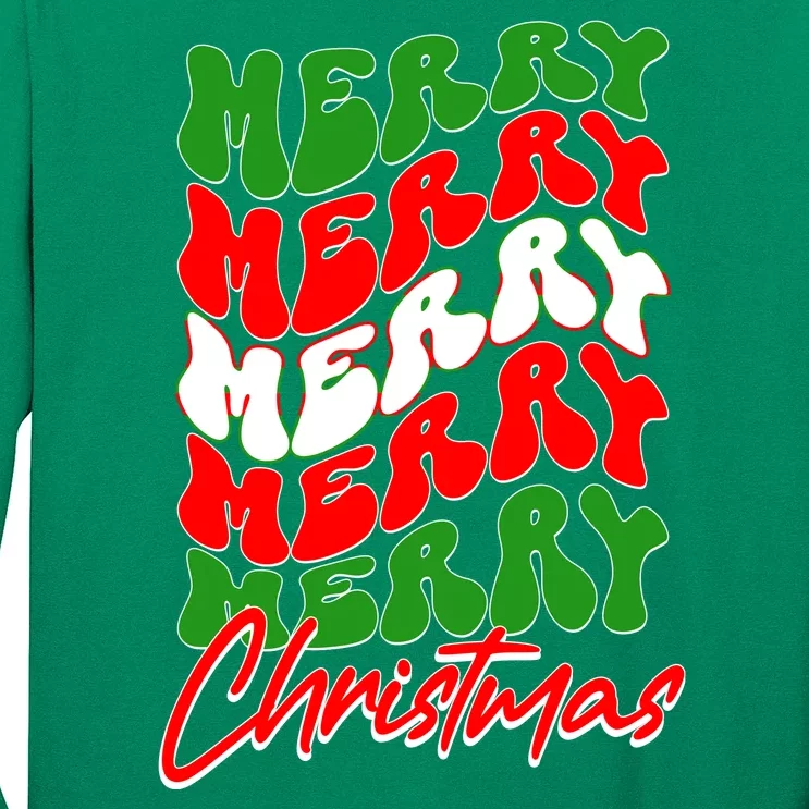 Retro Style Merry Christmas Long Sleeve Shirt