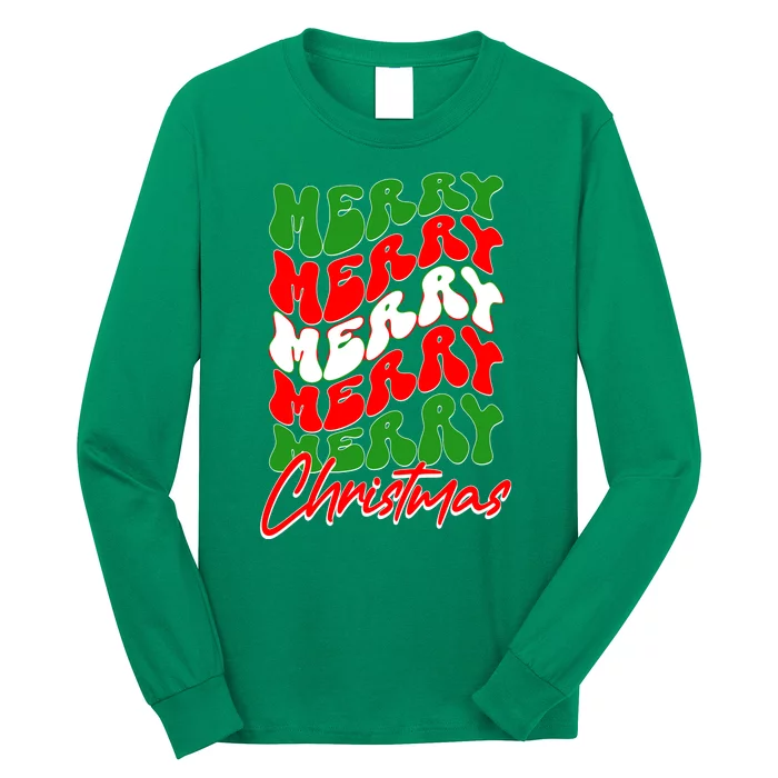 Retro Style Merry Christmas Long Sleeve Shirt