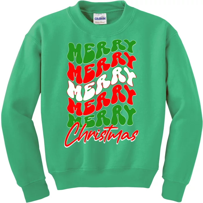 Retro Style Merry Christmas Kids Sweatshirt