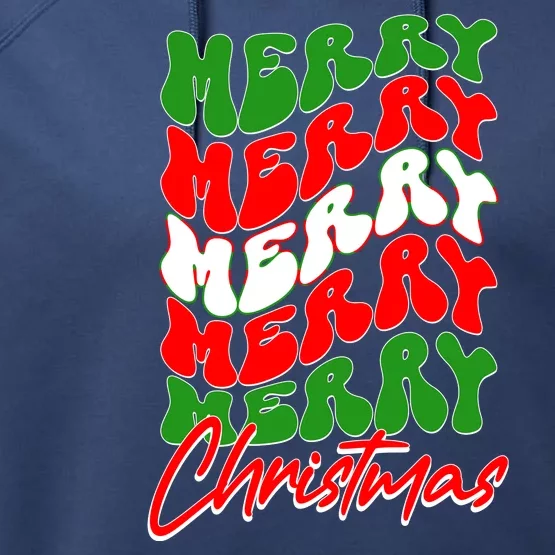 Retro Style Merry Christmas Performance Fleece Hoodie