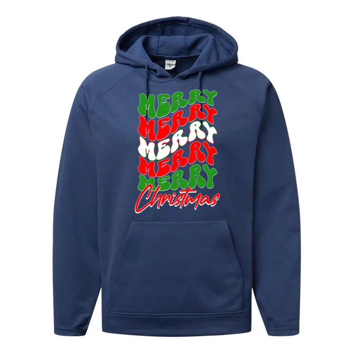 Retro Style Merry Christmas Performance Fleece Hoodie