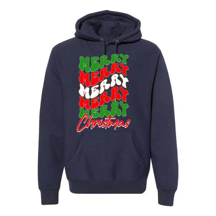 Retro Style Merry Christmas Premium Hoodie