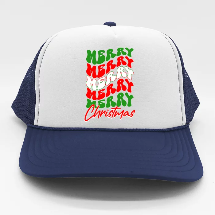 Retro Style Merry Christmas Trucker Hat