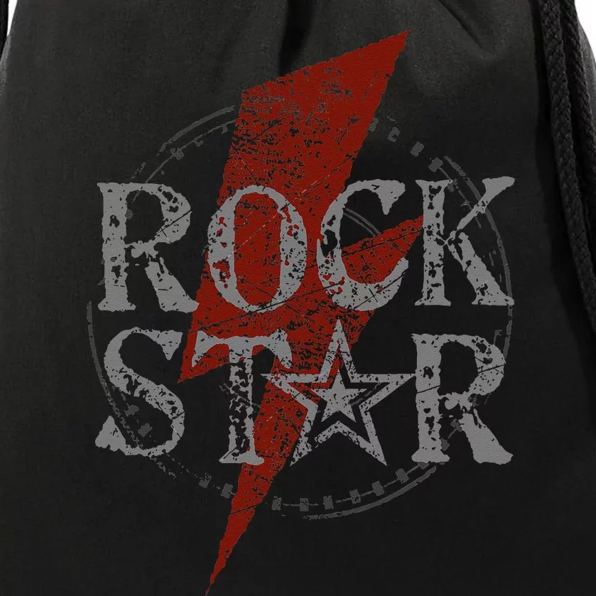 Rock Star Music Fan Gift Graphic Rock N Roll Star Drawstring Bag