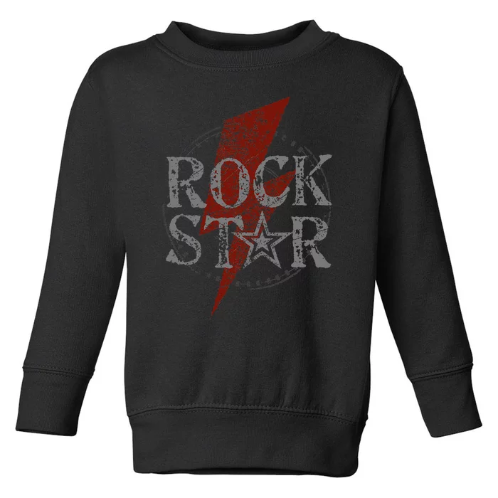 Rock Star Music Fan Gift Graphic Rock N Roll Star Toddler Sweatshirt