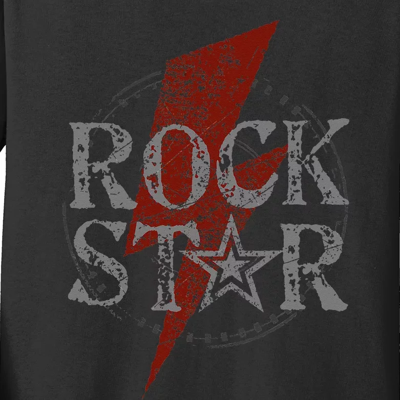 Rock Star Music Fan Gift Graphic Rock N Roll Star Kids Long Sleeve Shirt