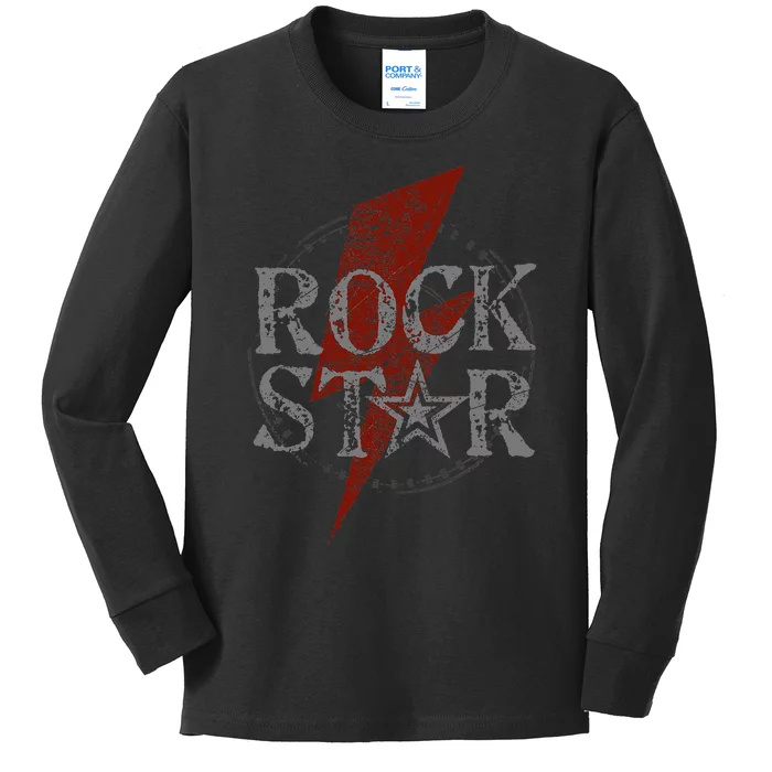 Rock Star Music Fan Gift Graphic Rock N Roll Star Kids Long Sleeve Shirt