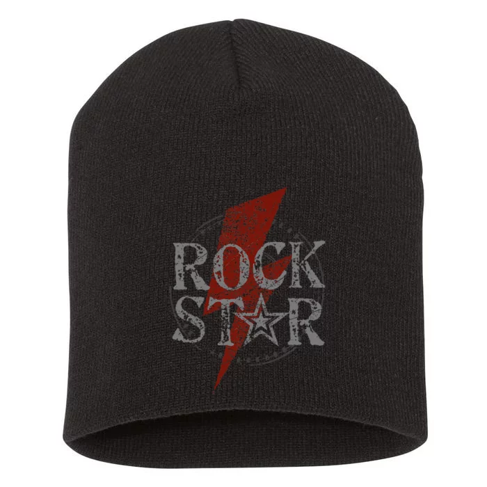 Rock Star Music Fan Gift Graphic Rock N Roll Star Short Acrylic Beanie