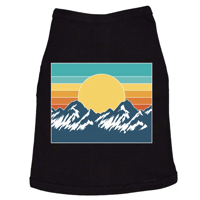 Retro Sunset Mountain Nature Doggie Tank