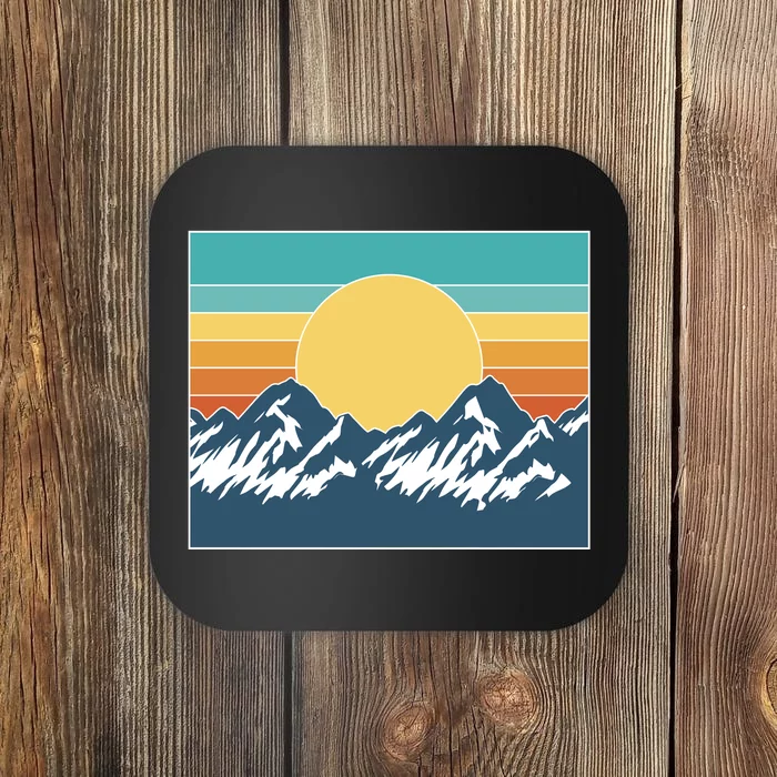 Retro Sunset Mountain Nature Coaster