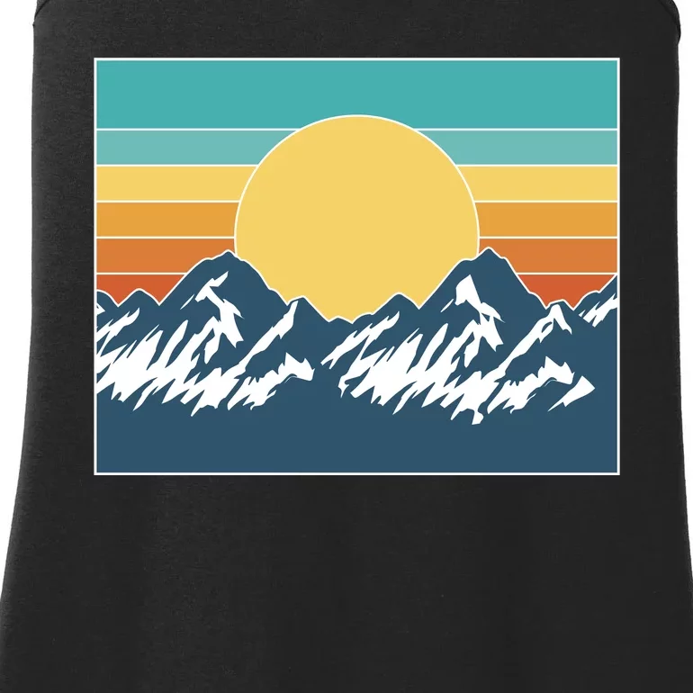 Retro Sunset Mountain Nature Ladies Essential Tank