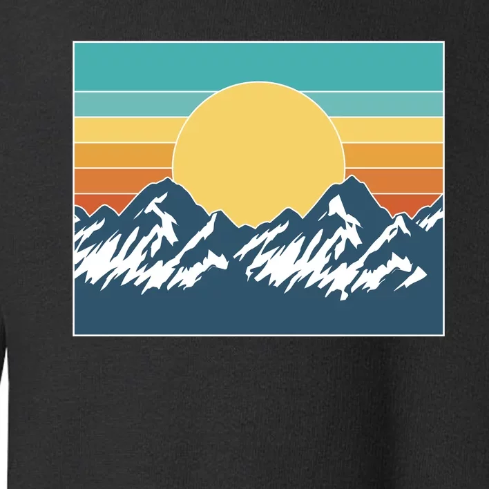 Retro Sunset Mountain Nature Toddler Sweatshirt