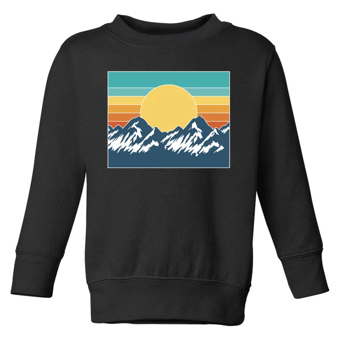 Retro Sunset Mountain Nature Toddler Sweatshirt