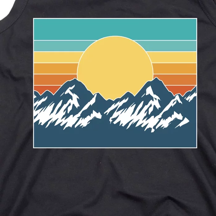 Retro Sunset Mountain Nature Tank Top