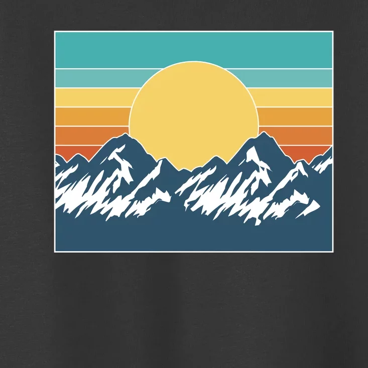 Retro Sunset Mountain Nature Toddler T-Shirt