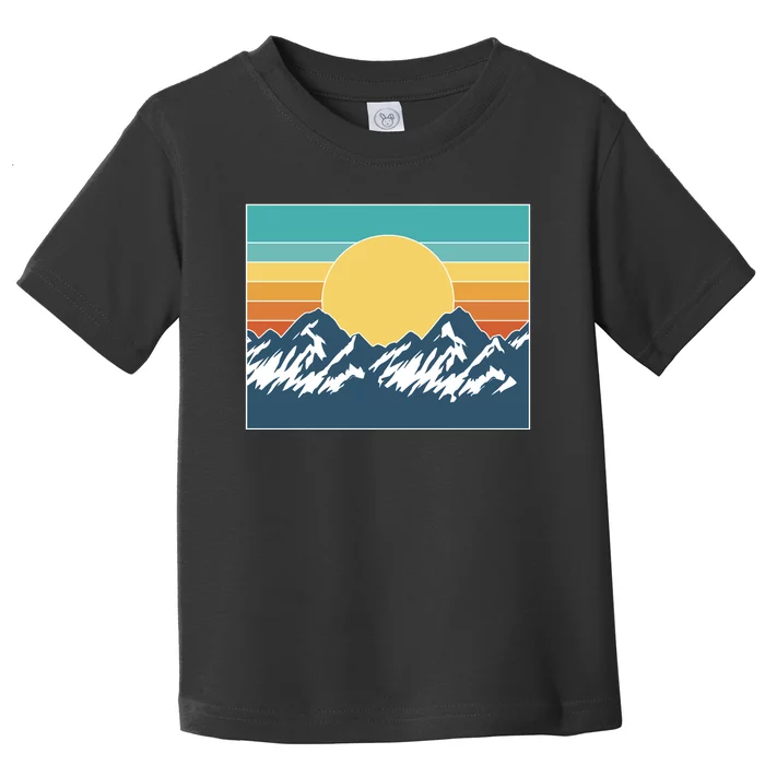 Retro Sunset Mountain Nature Toddler T-Shirt