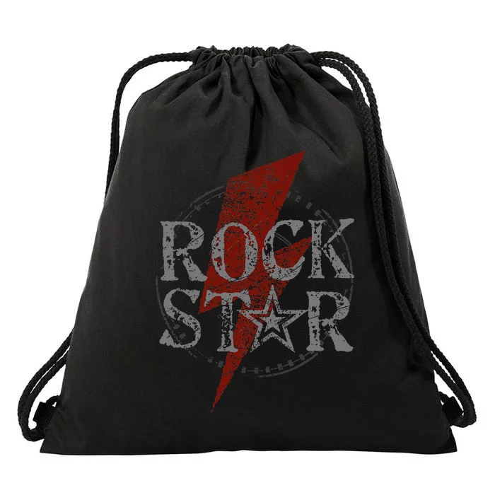 Rock Star Music Fan Gift Graphic Rock N Roll Drawstring Bag