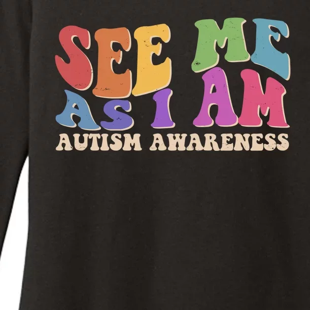 Retro See Me As I Am Autism Awareness Womens CVC Long Sleeve Shirt