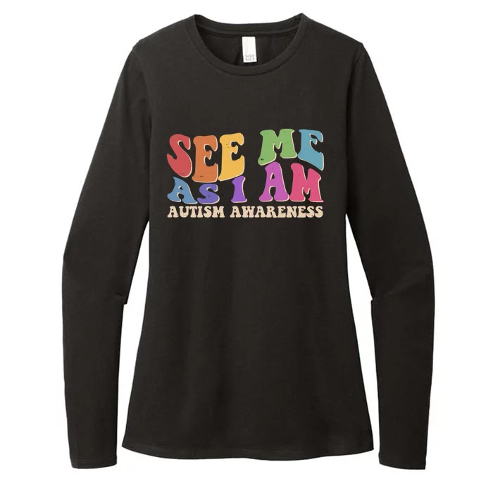 Retro See Me As I Am Autism Awareness Womens CVC Long Sleeve Shirt