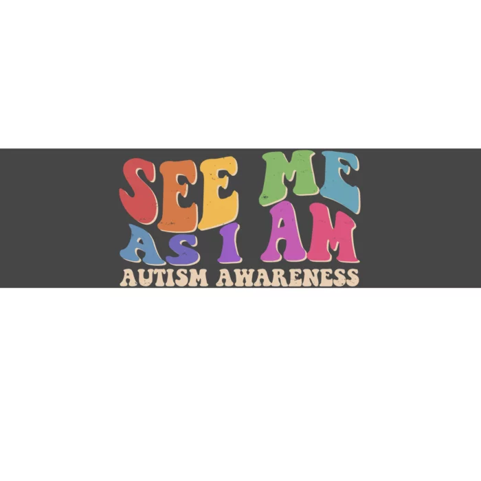 Retro See Me As I Am Autism Awareness Bumper Sticker