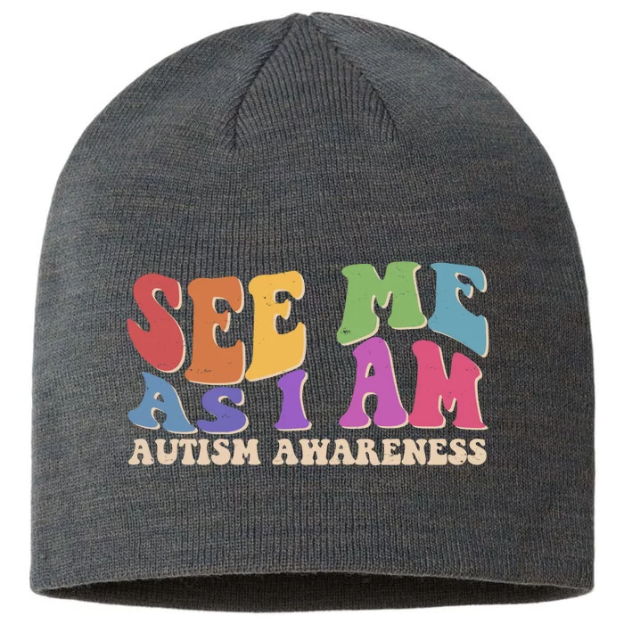 Retro See Me As I Am Autism Awareness 8 1/2in Sustainable Knit Beanie