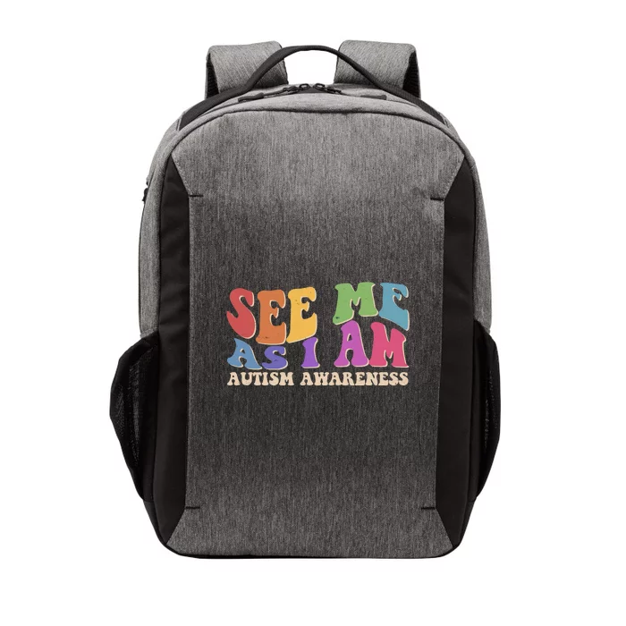 Retro See Me As I Am Autism Awareness Vector Backpack