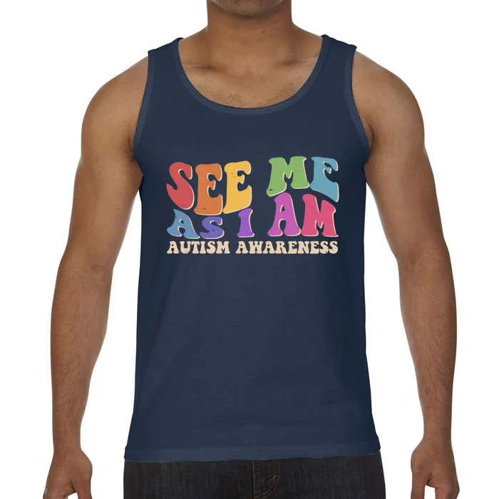 Retro See Me As I Am Autism Awareness Comfort Colors® Tank Top