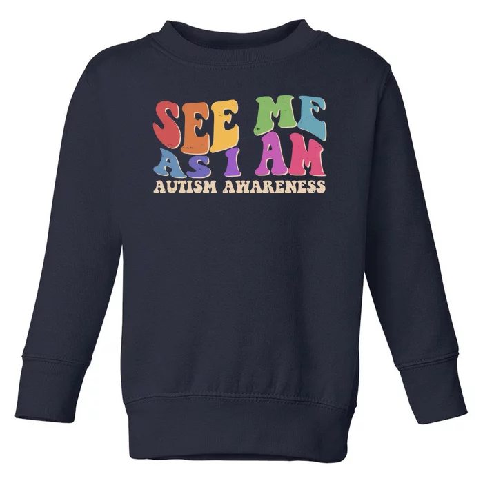 Retro See Me As I Am Autism Awareness Toddler Sweatshirt