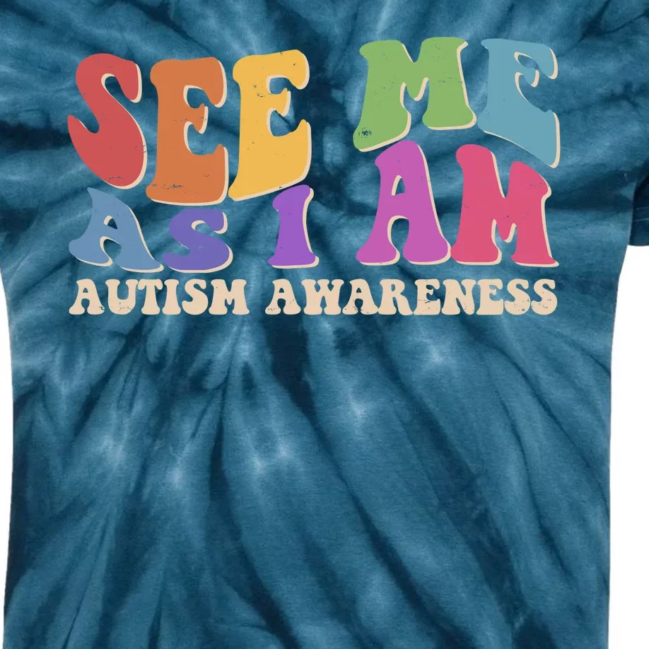 Retro See Me As I Am Autism Awareness Kids Tie-Dye T-Shirt