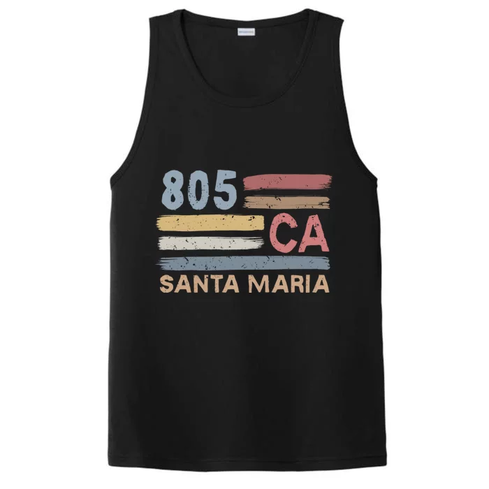 Retro Santa Maria Area Code 805 Residents State California Gift Performance Tank