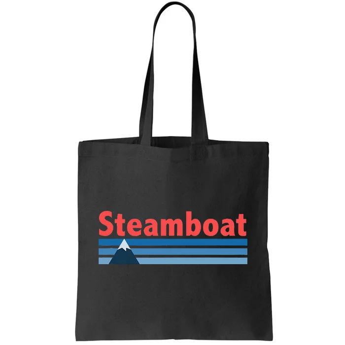 Retro Style Mountain Steamboat Springs Colorado Tote Bag