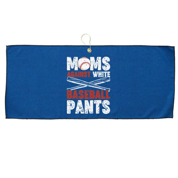 Retro Saying Moms Against White Baseball Pants Large Microfiber Waffle Golf Towel