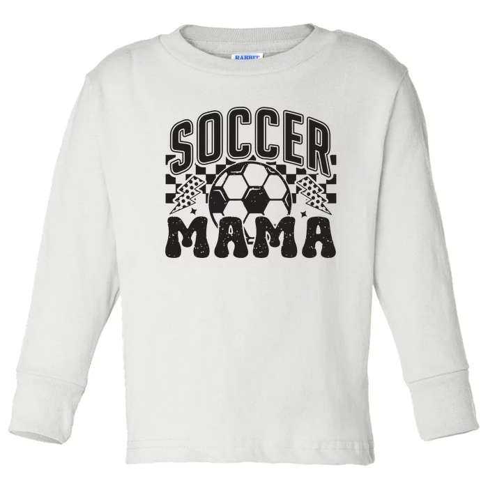 Retro Soccer Mama Toddler Long Sleeve Shirt